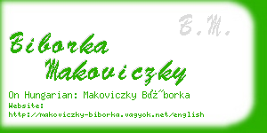 biborka makoviczky business card